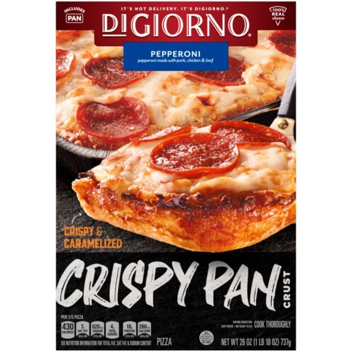 Digiorno脆盘披萨包装上的白色背景